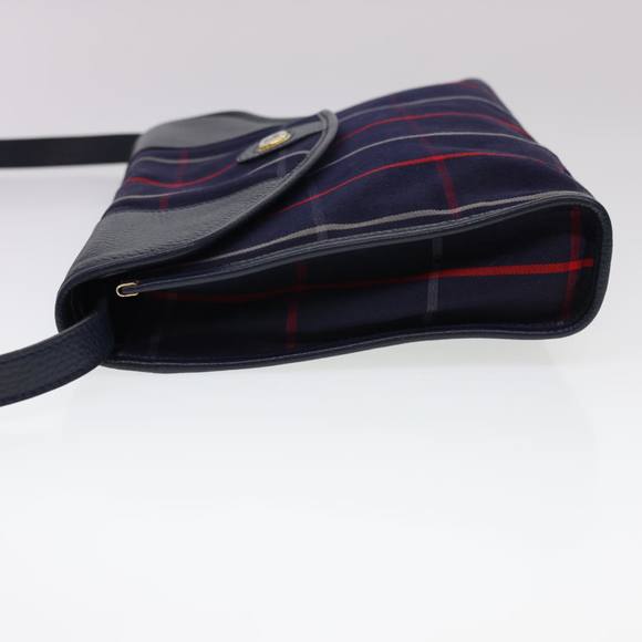 Burberrys Nova Check Shoulder Bag Canvas Navy Auth yk6364 - Picture 3 of 16